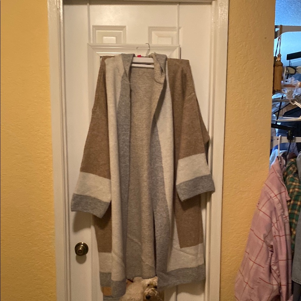 Cozy Colorblock Open Cardigan